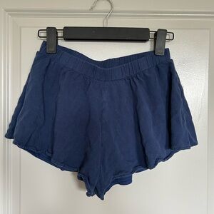 Altar'd State Blue Flounce Shorts with Elastic Waistband